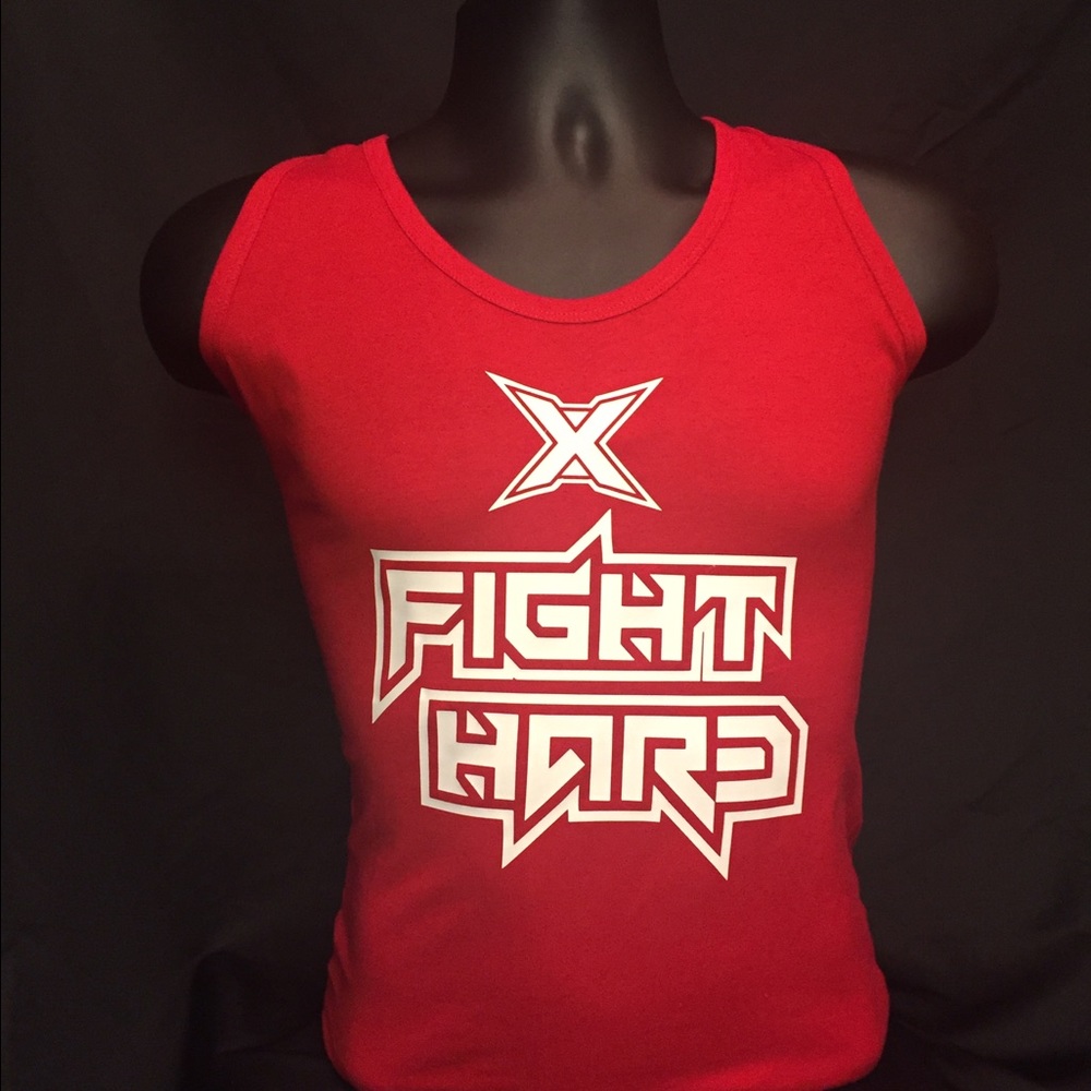 Fight Hard red tank top
