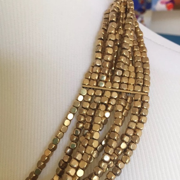 Off 5th Saks multi strand gold statement necklace! - Picture 2 of 4