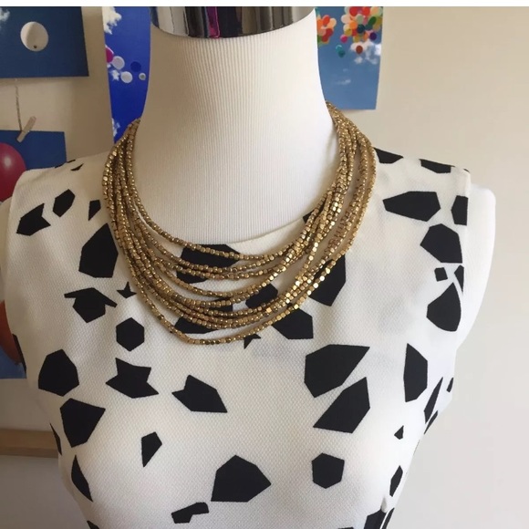 Off 5th Saks multi strand gold statement necklace! - Picture 3 of 4