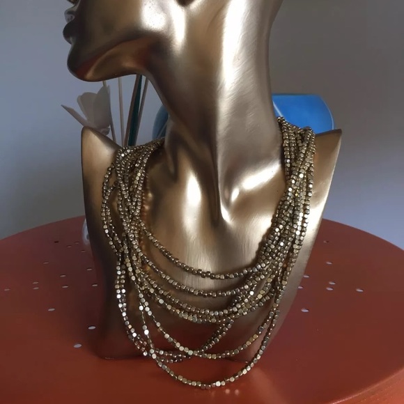 Off 5th Saks multi strand gold statement necklace! - Picture 4 of 4