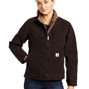 carhartt brown fleece jacket