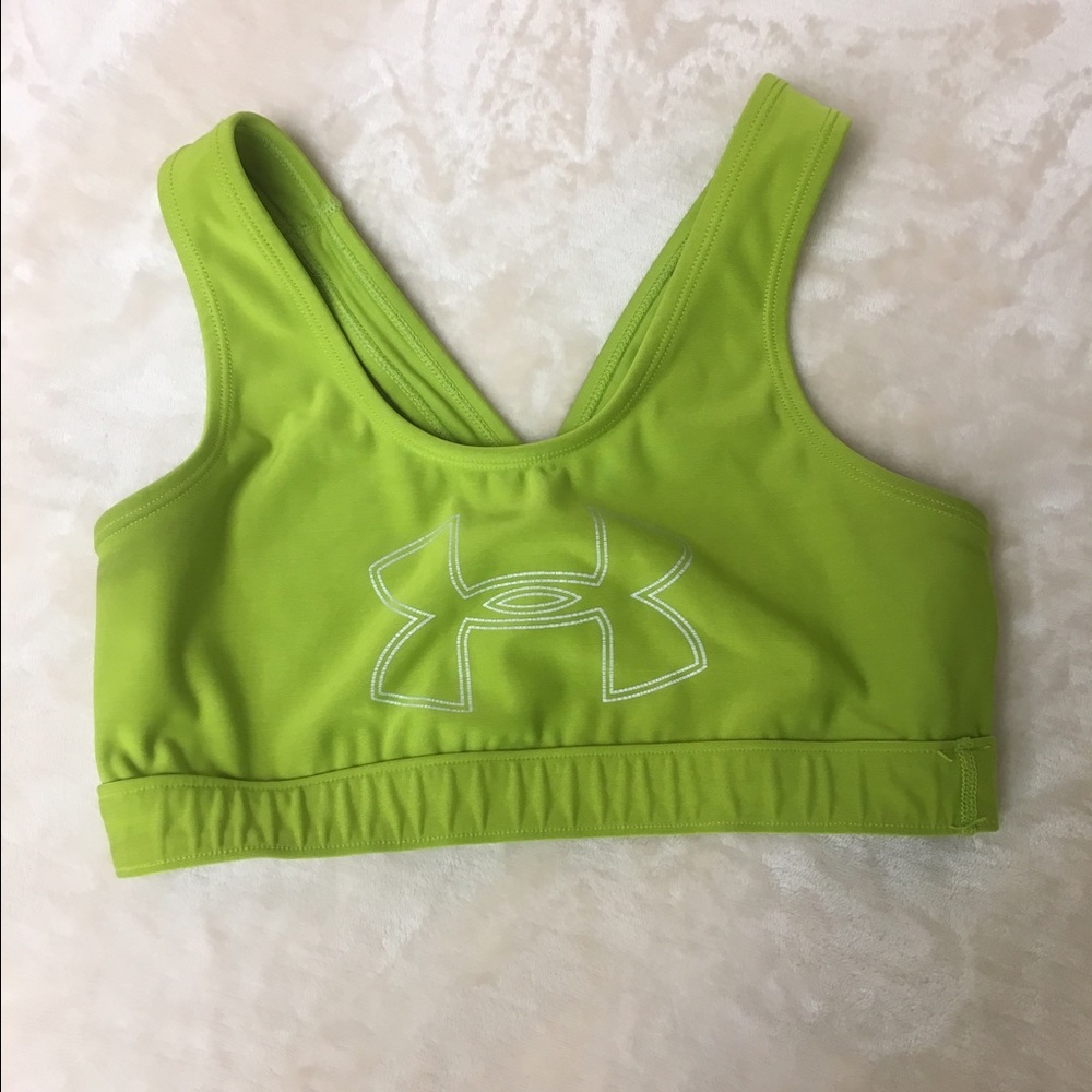 Green under armour sports bra high support