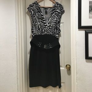 Bisou Bisou Dress, Animal Print with belt
