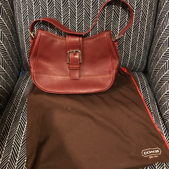 Coach Handbags - NWOT RED LEATHER COACH SHOULDER BAG!!!!!