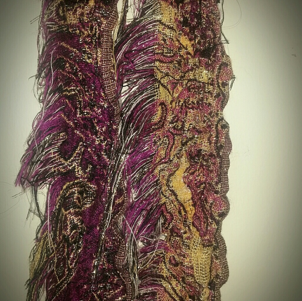 Vintage scarf / gold purple