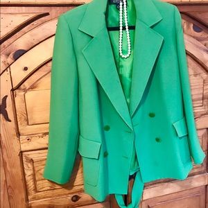 Apple Green Double Breasted Blazer