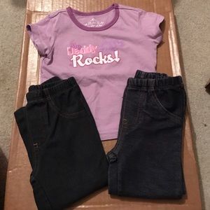 Short Sleeve Shirt and Two Pair of Jeggings