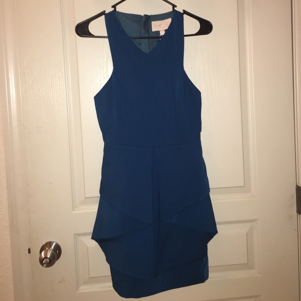 Turquoise blue peplum dress
