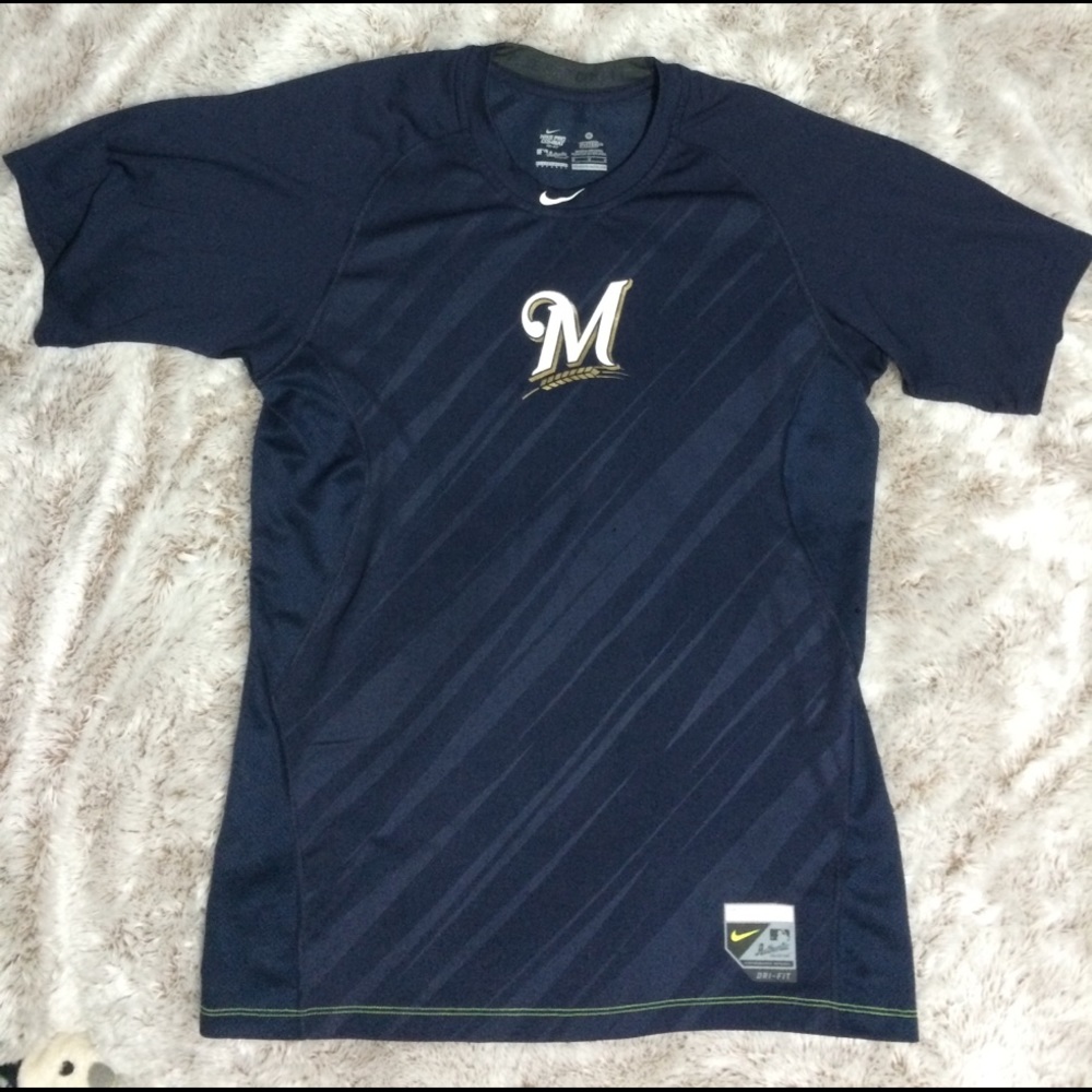 Milwaukee Brewers Mens Nike Dri-Fit fitted tee
