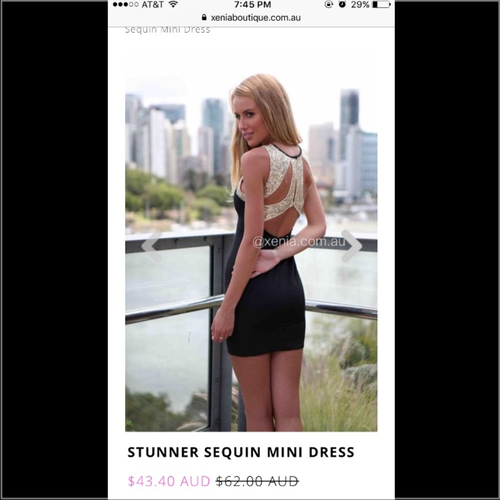 Xenia Boutique black and gold sequin dress