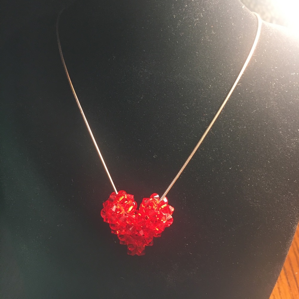 Rose gold with red heart