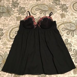 Sheer black babydoll set sz 26/28