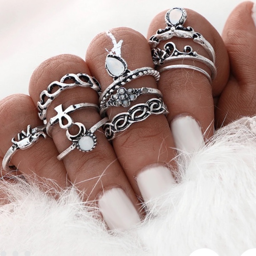 10 piece vintage ring set