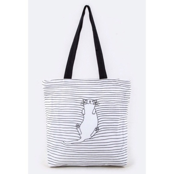 🎉 new low price sale🎉New striped kitty tote 😻 - Picture 1 of 3