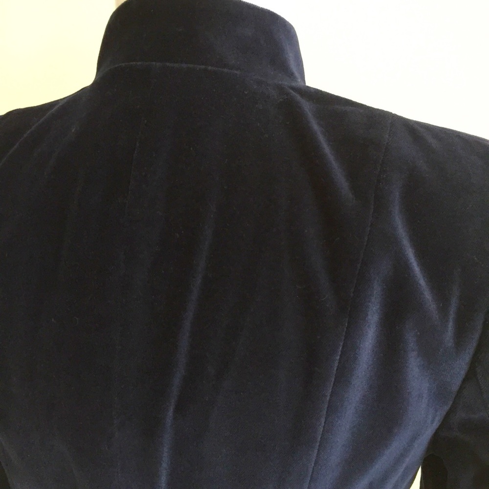 ✨sold✨club monaco • navy velvet beaded belt blazer - Picture 8 of 8