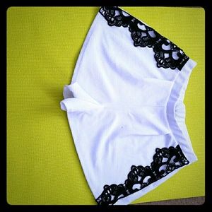 Shorts with black embroidery