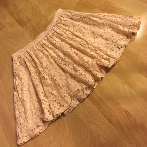 Pretty peach lace skater skirt