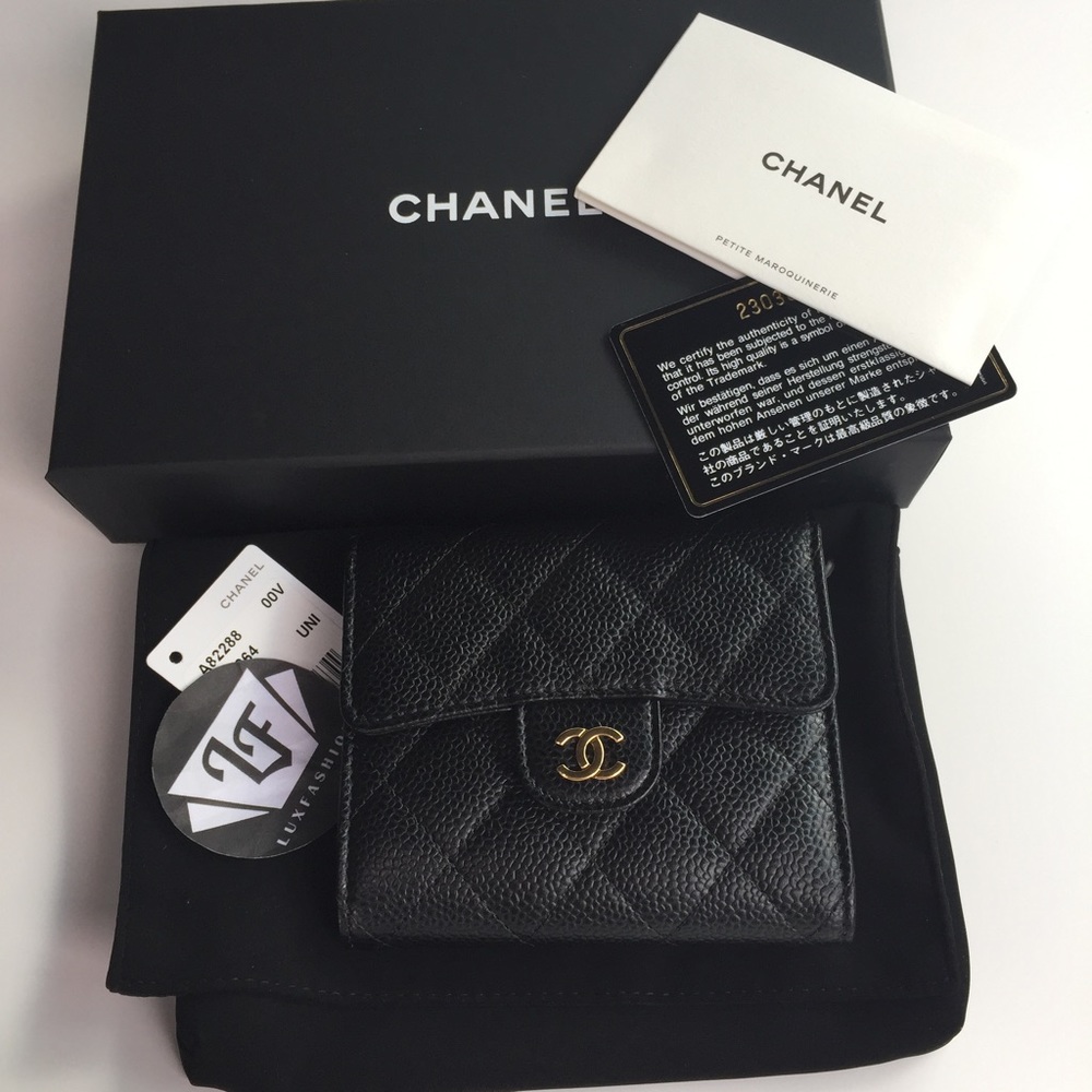 Chanel Classic Square Trifold Wallet Black Caviar - Picture 4 of 4