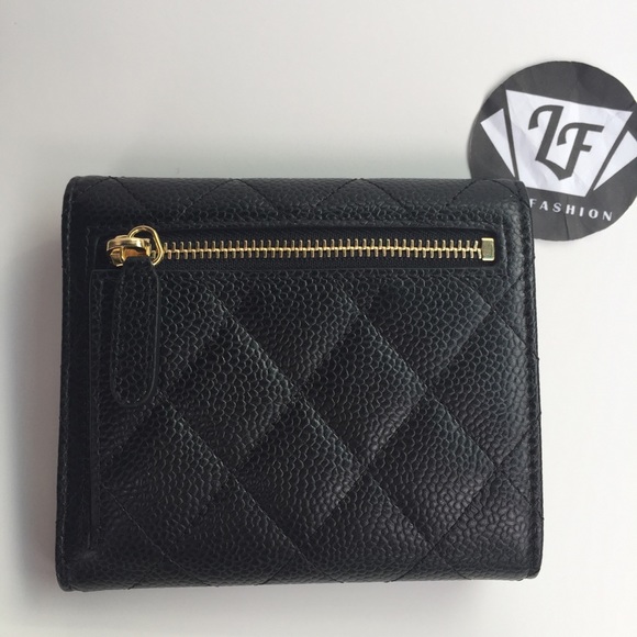 Chanel Classic Square Trifold Wallet Black Caviar - Picture 2 of 4