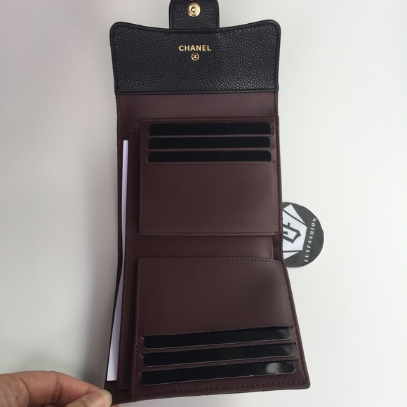 Chanel Classic Square Trifold Wallet Black Caviar - Picture 3 of 4
