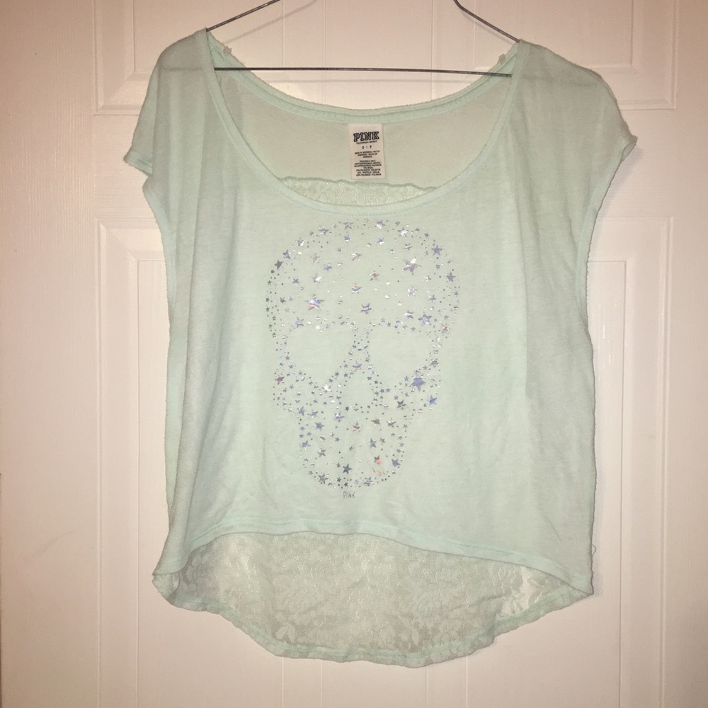 Rare vs pink skull & lace top💕💀