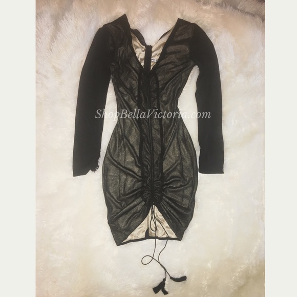 Kim K Black Ruched Bodycon Mini Dress - Picture 5 of 6