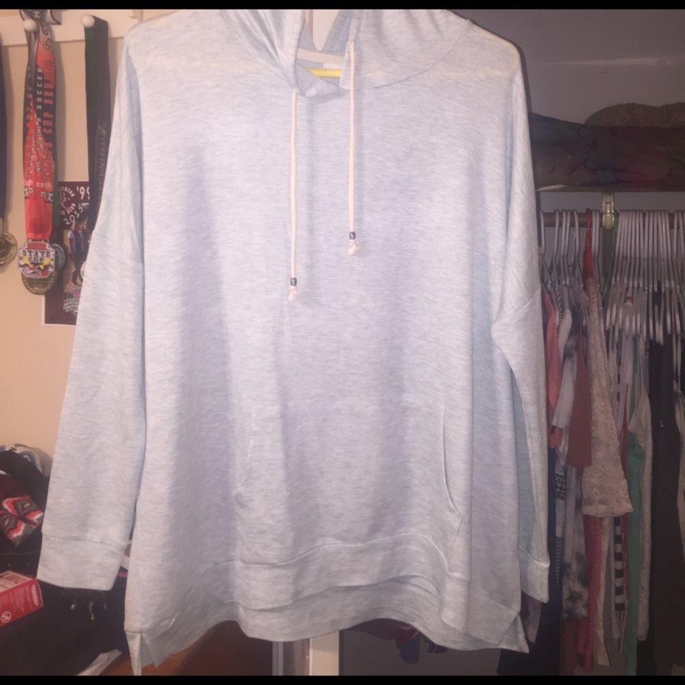 NWOT Teal hooded sweater