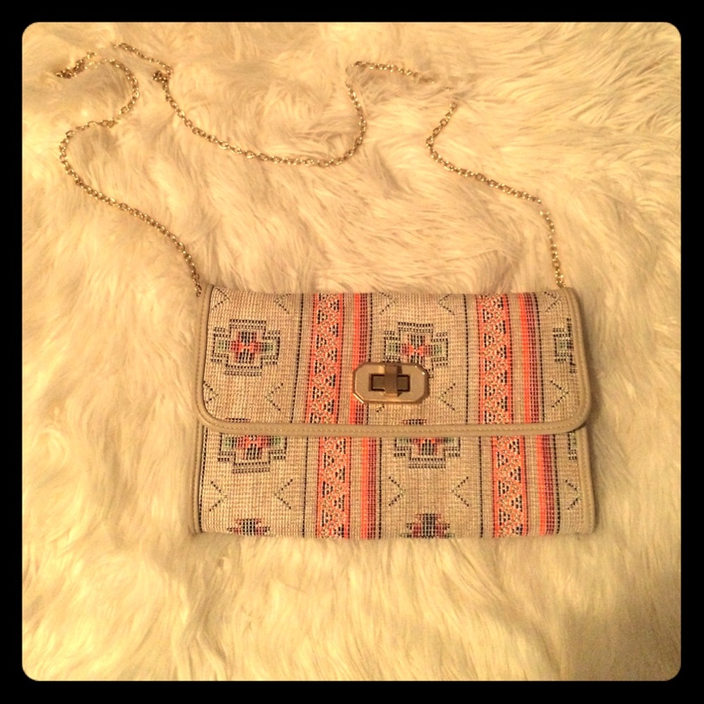 Tribal print cross body bag