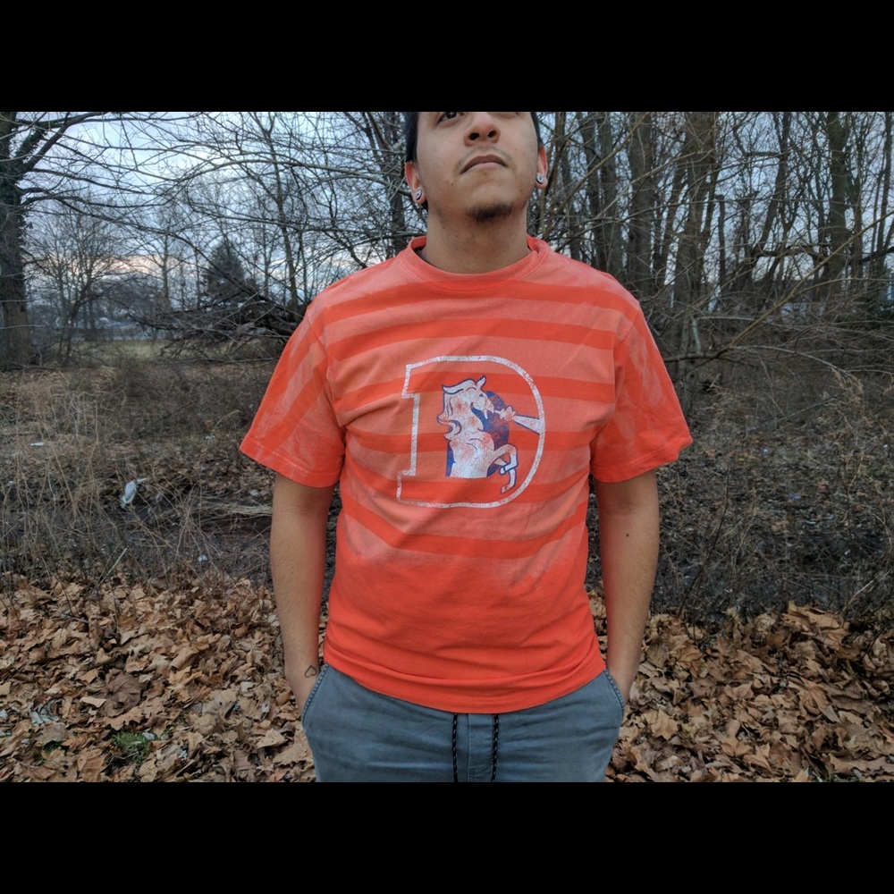 Acid washed Reebok Broncos handmade