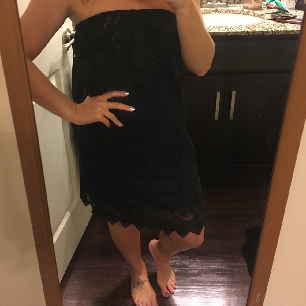 Express strapless lacey dress