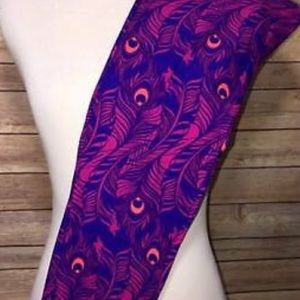 LULAROE OS Peacock Feather Leggings