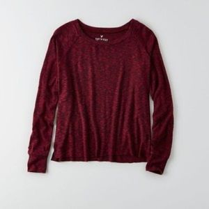 American Eagle Soft & Sexy Plush Maroon Top