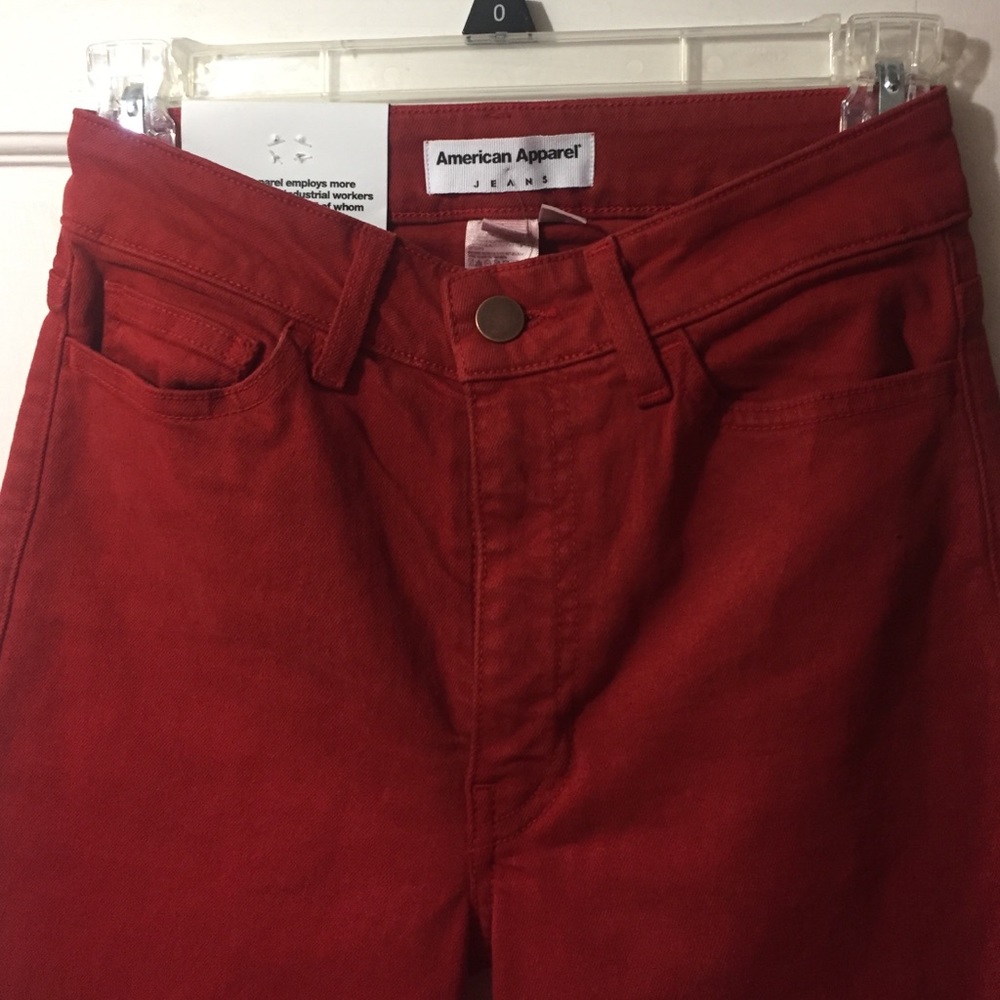 Red American Apparel stretch denim