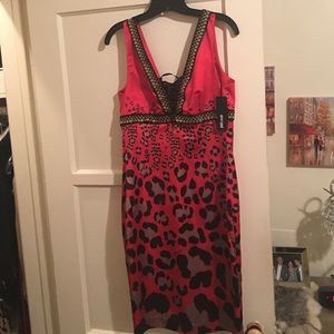 Just Cavalli Red Hot Snakeskin Dress (M/L)