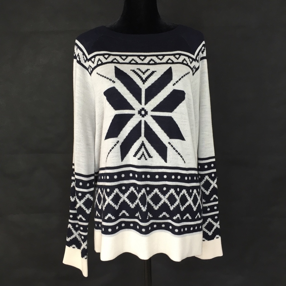 NWT Loft Navy Snowflake Sweater
