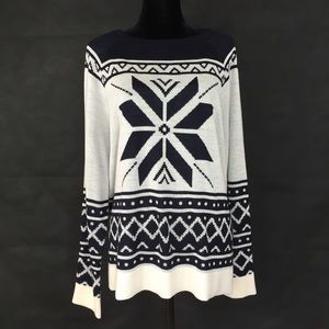 NWT Loft Navy Snowflake Sweater