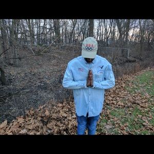 Denim button up T-shirt