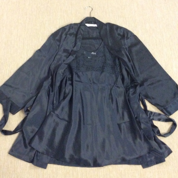 Victoria's Secret Other - Victoria's Secret Satin & Lace Slip & Robe Set S
