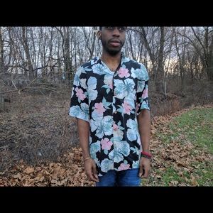 🌹Fire Floral pattern button up T-shirt