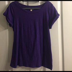 Banana Republic purple roll tab short sleeve tee