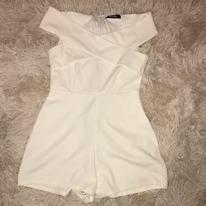 MISSGUIDED off the shoulder white romper