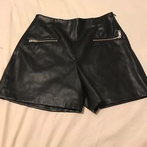 Black Leather Shorts