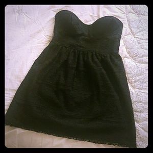 Zara TRF Black Eyelet LBD
