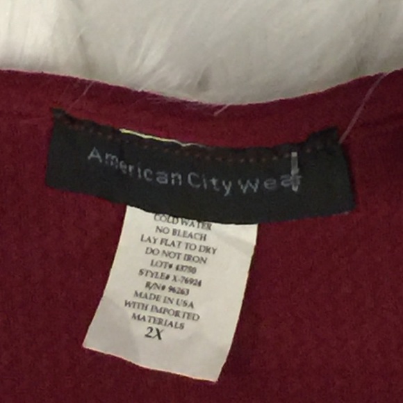 Wine color peplum high low blouse plus size 2x - Picture 3 of 4