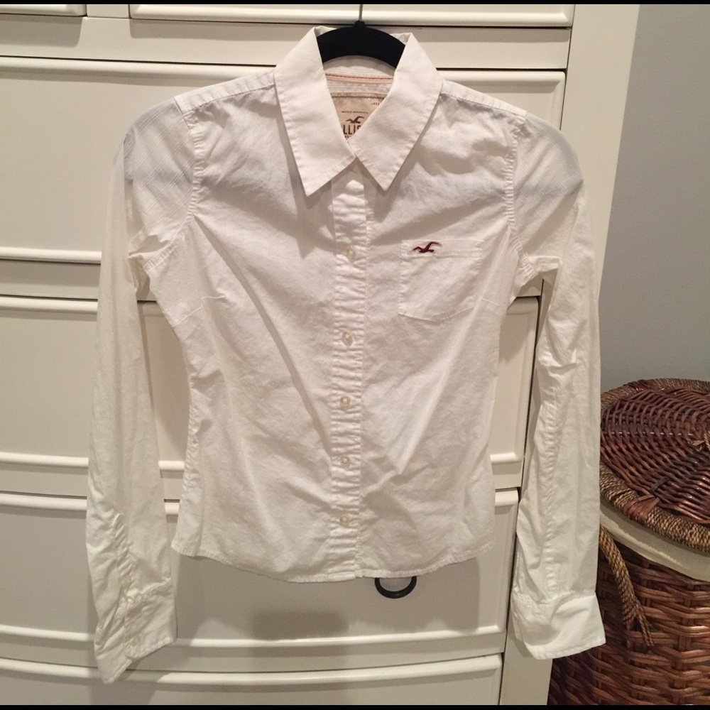 White Hollister button down shirt