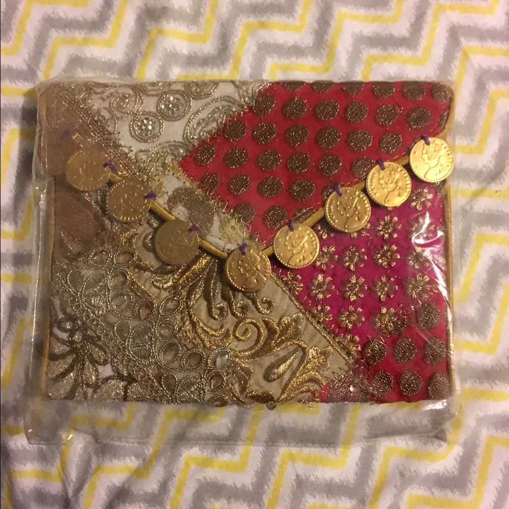 Handmade Indian inspired wristlet