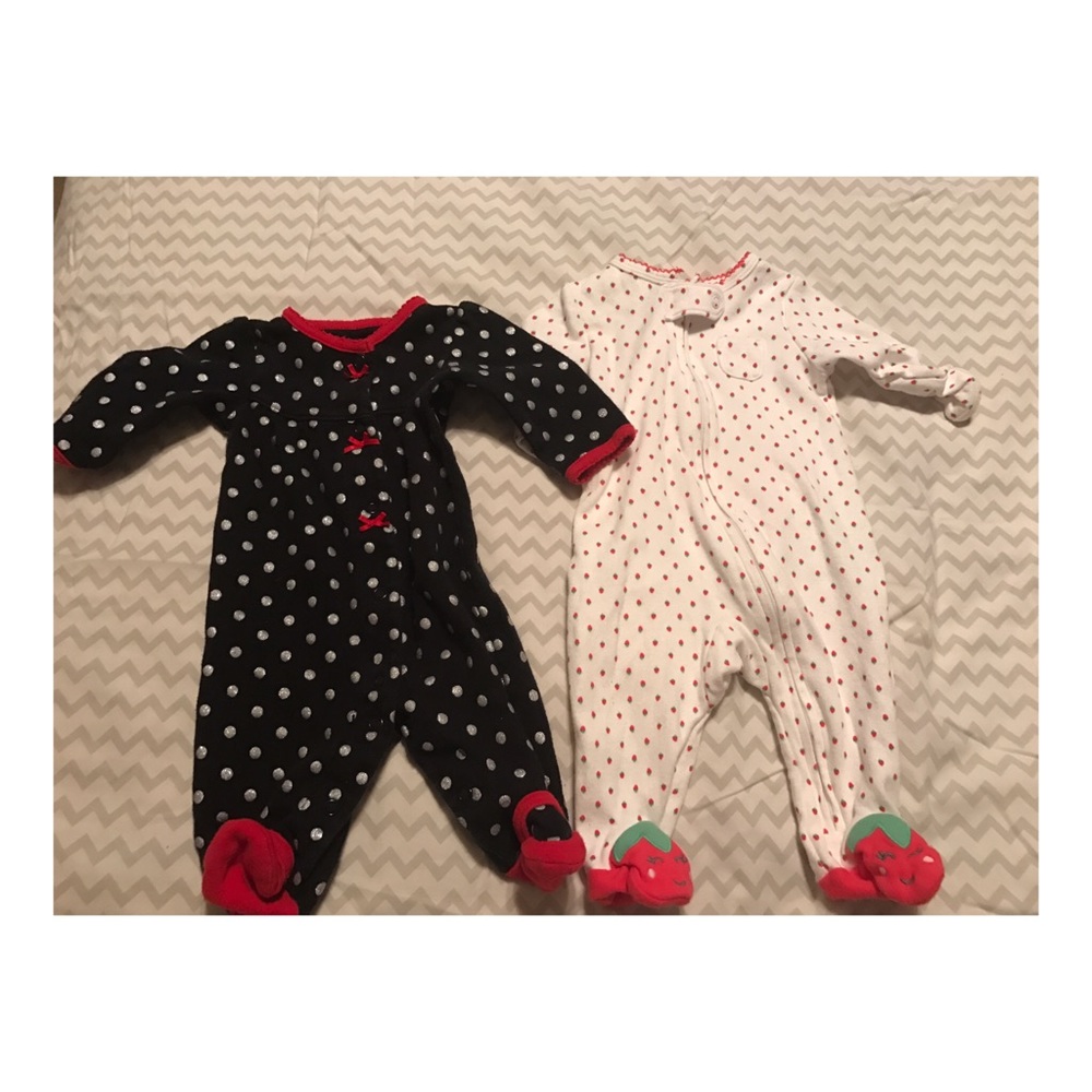 2 Carter's baby girl sleeper onesies