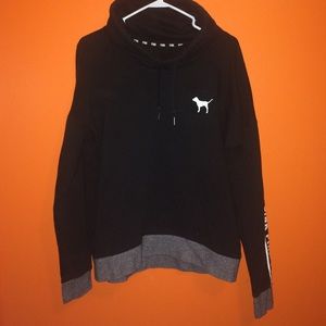 PINK logo turtleneck hoodie