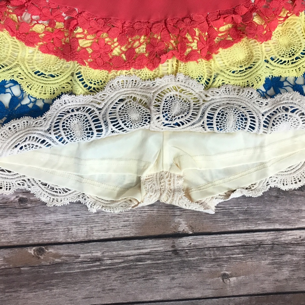 Umgee Crochet Shorts Colorful Skort Sizes S M L - Picture 4 of 6
