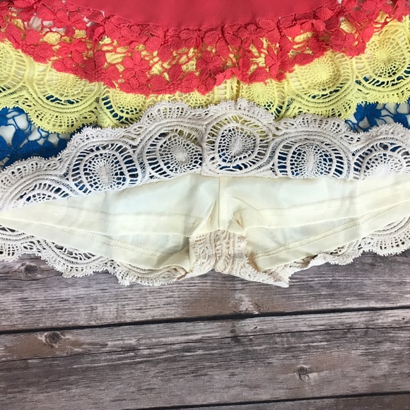Umgee Crochet Shorts Colorful Skort Sizes S M L - Picture 4 of 6